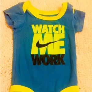 Blue NIKE 3-6 months onesie
